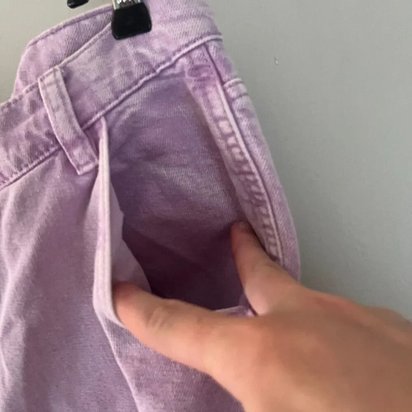 Pacsun Womens Purple Baggy Carpenter Jeans 26 Straight Leg Raw Hem Wide Leg - Picture 5 of 12